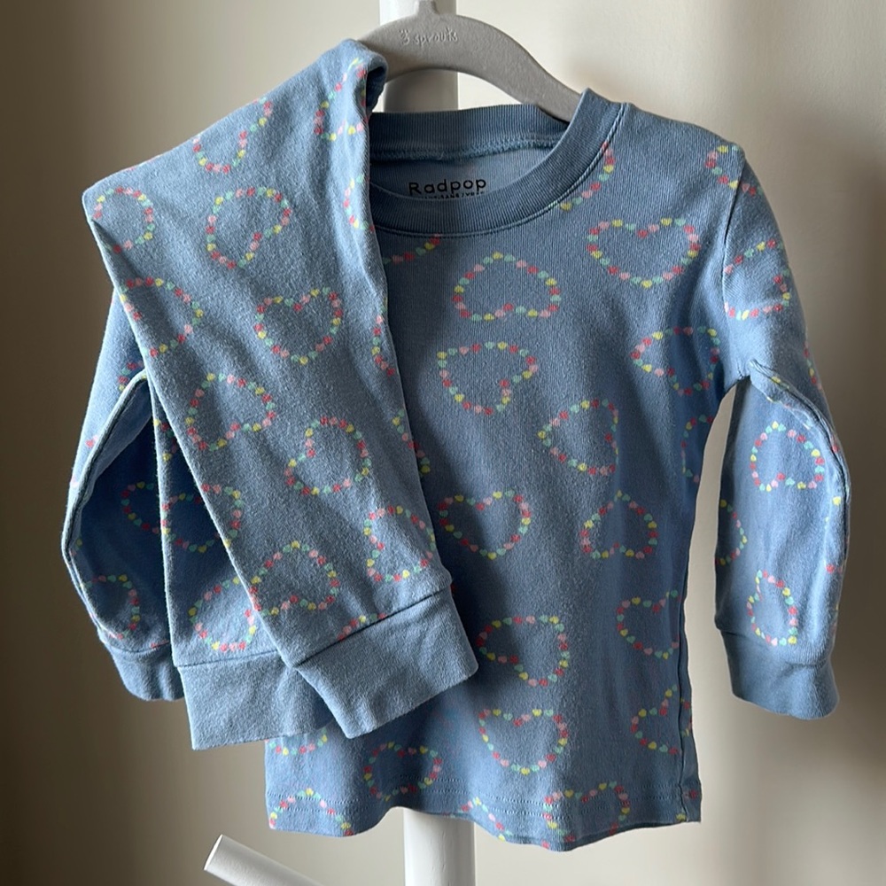 Radpop 2 Piece Hearts Pajama Set 2-3 Years